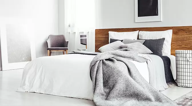 white bedroom grey accessories