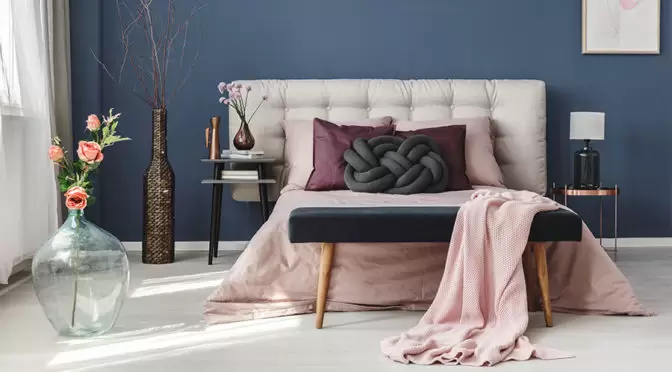 pink bed made