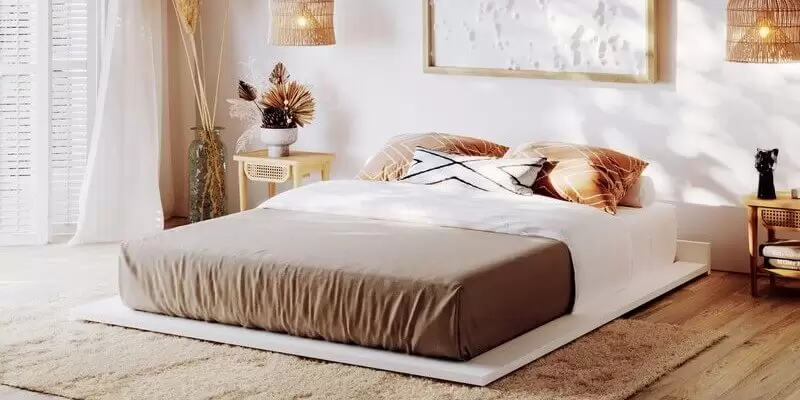 Low modern attic shop bed frame