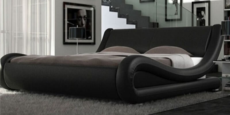 modern black bed
