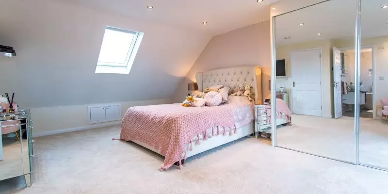 Girly Loft Conversion Bedroom