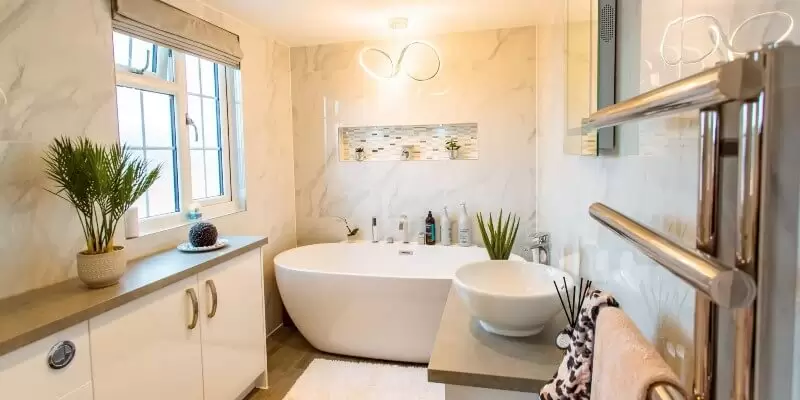 Bright Marble Bathroom