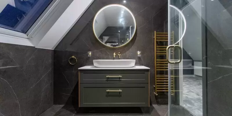Dark Grey Marble Bathroom