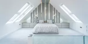 Completed Loft Conversion Grey Bedroom