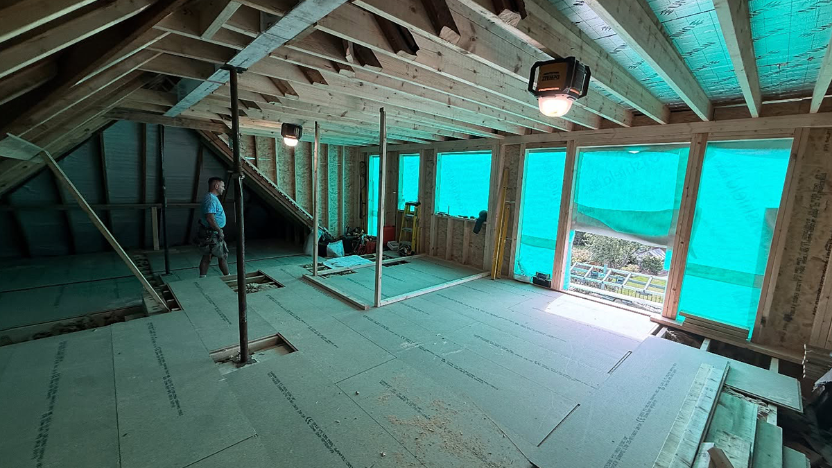 A loft conversion in process